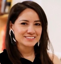 Portrait of a smiling woman with dark hair